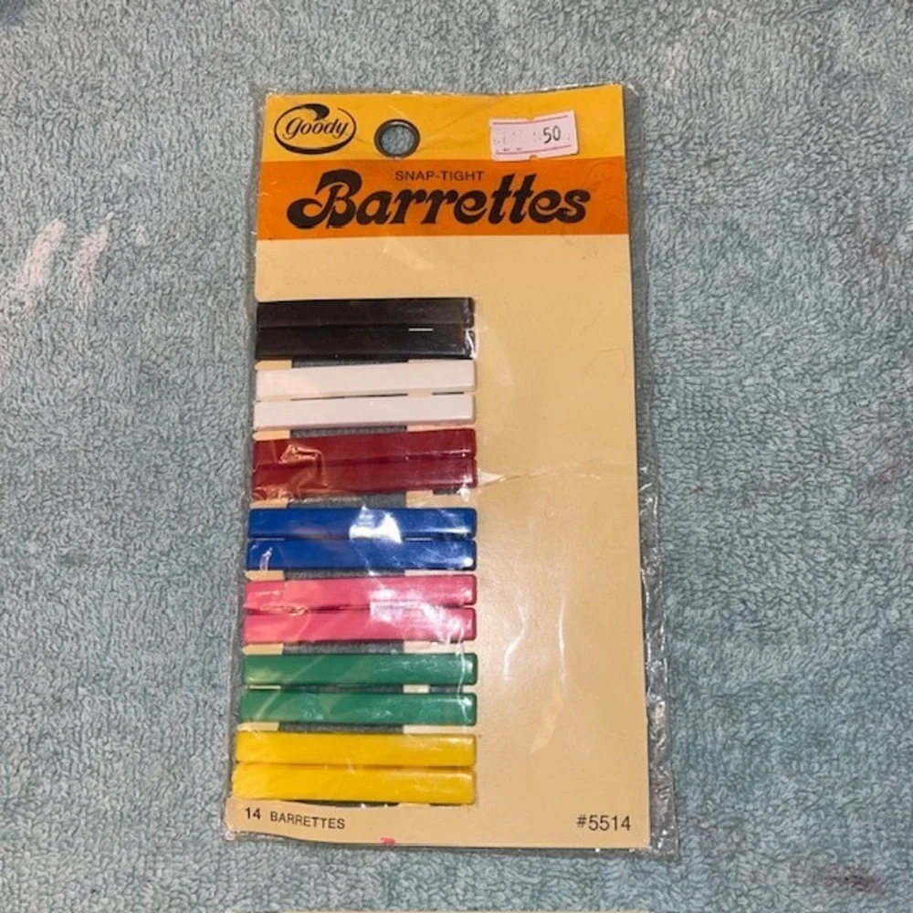 NEW OS Vintage 1975 Goody Snap Tight Barrettes 14 Pack Multi Color Hair Clip USA